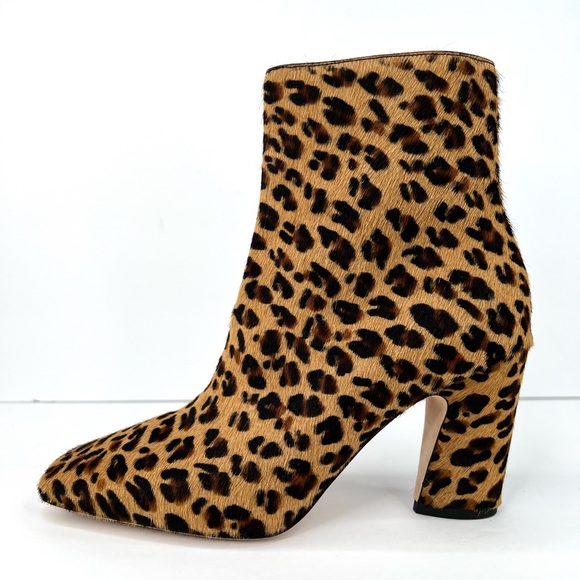 Jimmy Choo Mirren Calf Hair Leopard Print Fur Side Zip Fur Ankle Boots Size 39 - Picture 7 of 10